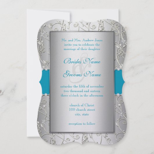 Elke kleur Zilveren Zwirl Weddenschap Kaart (Voorkant)