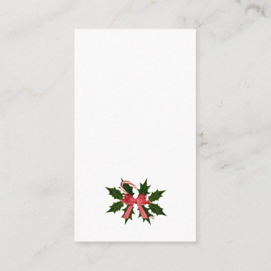 Elke kleurachtergrond Candy Cane "Joy" Kerstmis Informatiekaartje (Achterkant)