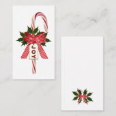 Elke kleurachtergrond Candy Cane "Joy" Kerstmis Informatiekaartje (Voorkant / Achterkant)