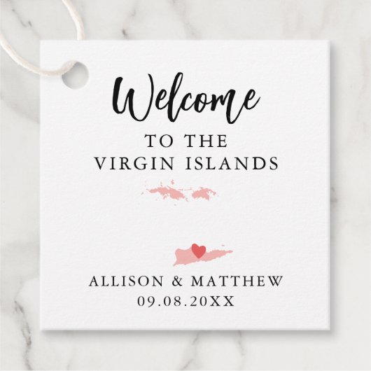 Elke kleurendemieilanden Welkomsttas voor bruiloft Bedankjes Labels (Voorkant)