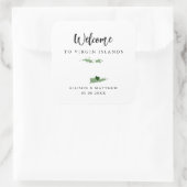 Elke kleurendemieilanden Welkomsttas voor bruiloft Vierkante Sticker (Tas)
