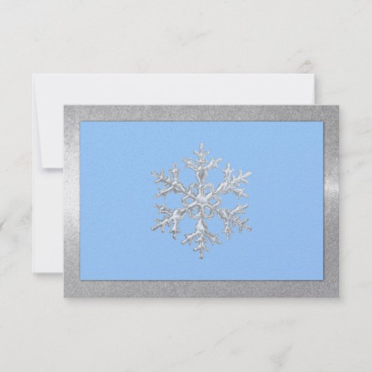 Elke kleurendruk Snowflakes Holiday Party RSVP (Voorkant)