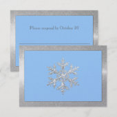 Elke kleurendruk Snowflakes Holiday Party RSVP (Voorkant / Achterkant)