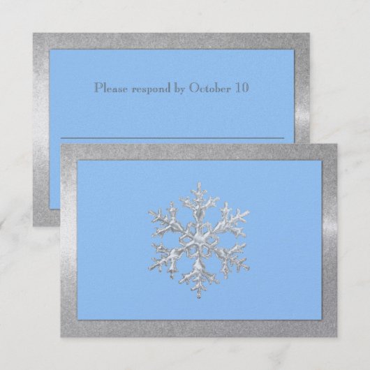 Elke kleurendruk Snowflakes Holiday Party RSVP (Voorkant / Achterkant)