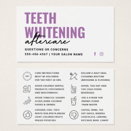 Elke kleurentest Whitening Aftercare Instructies Visitekaartje