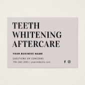 Elke kleurentest Whitening Aftercare Instructies Visitekaartje (Voorkant)