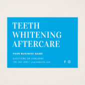 Elke kleurentest Whitening Aftercare Instructies Visitekaartje (Voorkant)