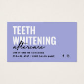 Elke kleurentest Whitening Aftercare Instructies Visitekaartje (Voorkant)