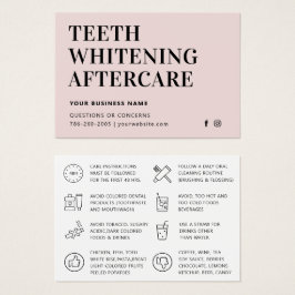 Elke kleurentest Whitening Aftercare Instructies Visitekaartje