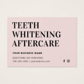 Elke kleurentest Whitening Aftercare Instructies Visitekaartje (Voorkant)
