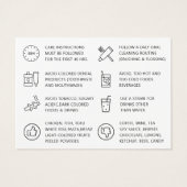 Elke kleurentest Whitening Aftercare Instructies Visitekaartje (Achterkant)