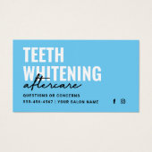 Elke kleurentest Whitening Aftercare Instructies Visitekaartje (Voorkant)