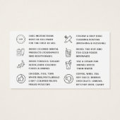 Elke kleurentest Whitening Aftercare Instructies Visitekaartje (Achterkant)