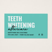 Elke kleurentest Whitening Aftercare Instructies Visitekaartje (Voorkant)