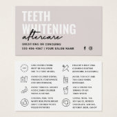Elke kleurentest Whitening Aftercare Instructies Visitekaartje (Voorkant /achterkant)
