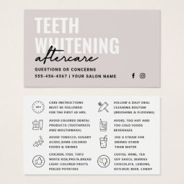 Elke kleurentest Whitening Aftercare Instructies Visitekaartje