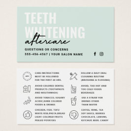 Elke kleurentest Whitening Aftercare Instructies Visitekaartje