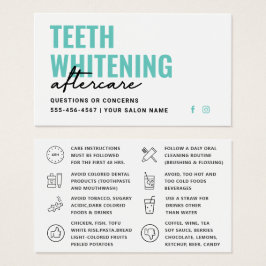 Elke kleurentest Whitening Aftercare Instructies Visitekaartje