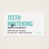 Elke kleurentest Whitening Aftercare Instructies Visitekaartje (Voorkant)