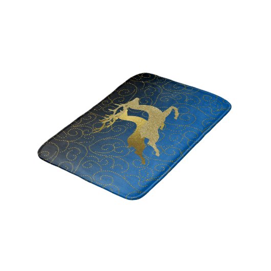 Elke kleurloze zwarte ombre Two Gold Reindeer Holi Badmat (Gekanteld)