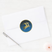 Elke kleurloze zwarte ombre Two Gold Reindeer Holi Ronde Sticker (Envelop)