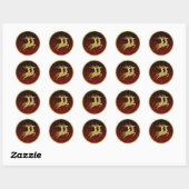 Elke kleurloze zwarte ombre Two Gold Reindeer Holi Ronde Sticker (Vel)