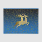 Elke kleurloze zwarte ombre Two Gold Reindeer Holi Tissuepapier (Voorkant)