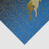 Elke kleurloze zwarte ombre Two Gold Reindeer Holi Tissuepapier (Detail)