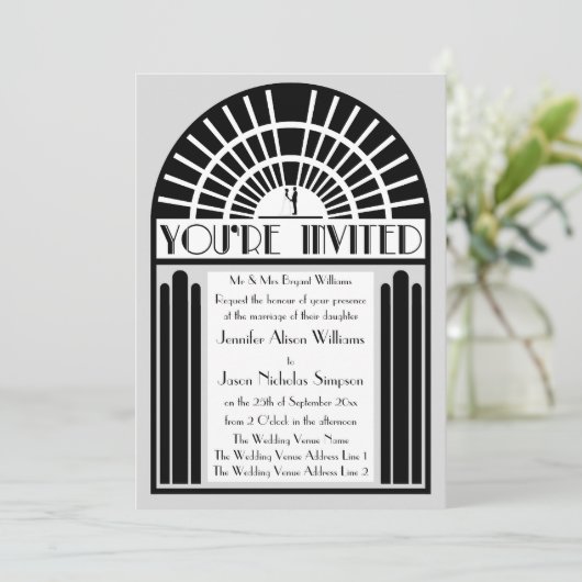 Elke kleurrijke decoratie in deco-stijl kaart (Staand voorkant)