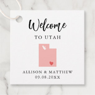 Elke kleurrijke Utah Weddenschap Welkomsttas Bedankjes Labels