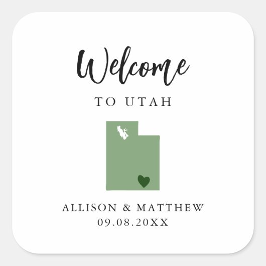 Elke kleurrijke Utah Weddenschap Welkomsttas Vierkante Sticker (Voorkant)