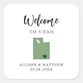 Elke kleurrijke Utah Weddenschap Welkomsttas Vierkante Sticker
