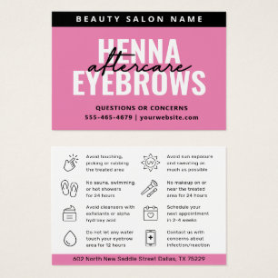 Elke kleurroze Eyebrow Tint Henna Brows Aftercare Visitekaartje