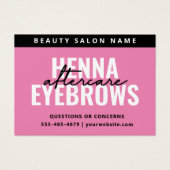 Elke kleurroze Eyebrow Tint Henna Brows Aftercare Visitekaartje (Voorkant)