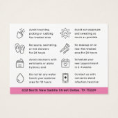 Elke kleurroze Eyebrow Tint Henna Brows Aftercare Visitekaartje (Achterkant)