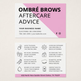Elke kleurroze ombre Powder Brows Aftercare Kaart