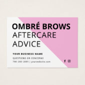 Elke kleurroze ombre Powder Brows Aftercare Kaart (Voorkant)