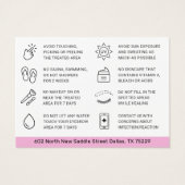 Elke kleurroze ombre Powder Brows Aftercare Kaart (Achterkant)