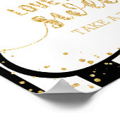 Elke kleurstrips en Gold Confetti Love is Sweet Poster (Hoek)