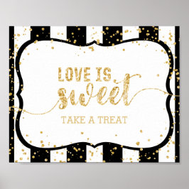 Elke kleurstrips en Gold Confetti Love is Sweet Poster
