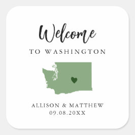 Elke Kleurtoon in Washington Welkomsttas Vierkante Sticker