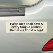 Elke knie moet elke tongue Confess Cream Bumpersticker (Op auto)
