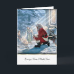 Elke knie moet feestdagen kaart<br><div class="desc">Elke knie zal de~ kerstman knieën voor baby Jezus.</div>