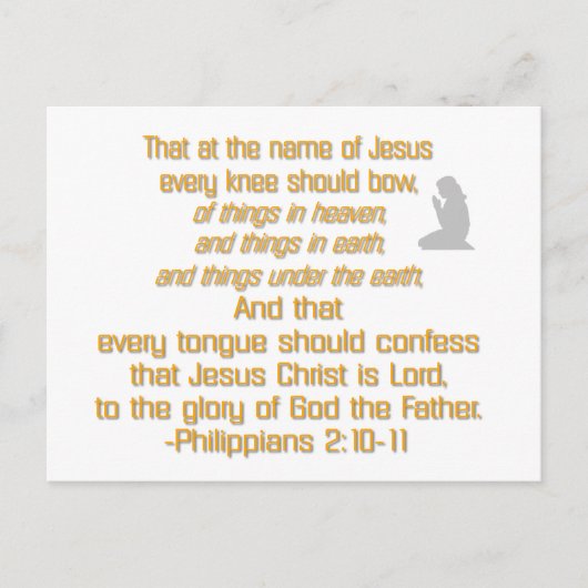 Elke knie moet instappen briefkaart (Voorkant)