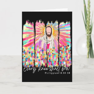 Elke Knie Zal Buigen Christelijke Jezus Bijbelvers Kaart