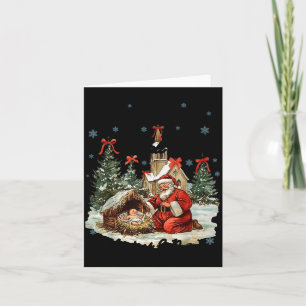 Elke Knie Zal Buigen Funny Kerststal Kerstmis Kaart