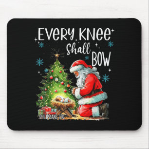 Elke Knie Zal Buigen Grappige Knielende Kerstman B Muismat