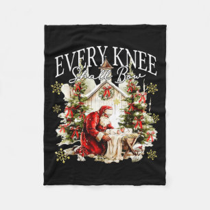 Elke Knie Zal Buigen Jezus Geboorte Christelijke K Fleece Deken
