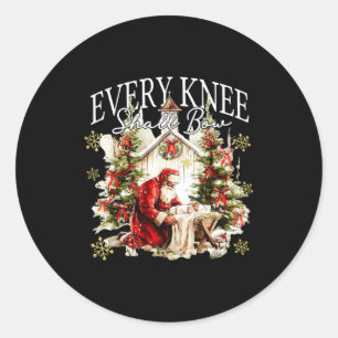 Elke Knie Zal Buigen Jezus Geboorte Christelijke K Ronde Sticker