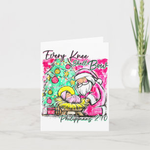 Elke Knie Zal Buigen Kerstman Kerststal Scene Kaart